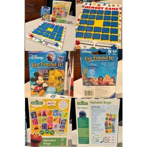 Game Bundle (3): Memory Game, Disney, Sesame Street Alphabet Bingo Educational